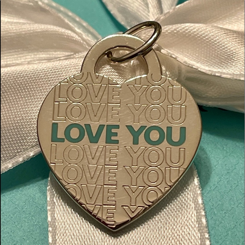 Tiffany & Co. large “LOVE” Heart with blue enamel.